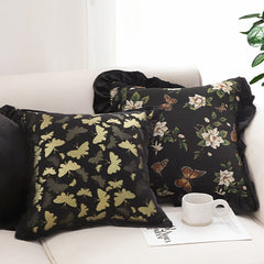 SOGA 45cm Vintage Butterfly with Covers Case Decorative Decor Monarch Floral Throw Pillow