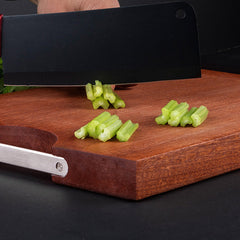 SOGA 48cm Rectangular Wooden Ebony Butcher Block Non-slip Chopping Food Serving Tray Charcuterie Board