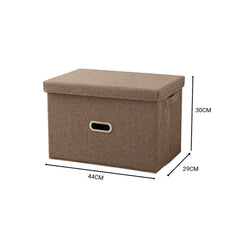 SOGA 2X Coffee Large Foldable Canvas Storage Box Cube Clothes Basket Organiser Home Decorative Box