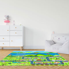 SOGA 120cm Kids Rug Street Map Play Mat Educational Baby Theme Park Area Rugs