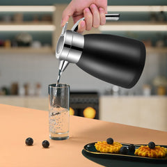 SOGA 2.2L Stainless Steel Water Bottle Insulated Vacuum Flask Coffee Jug Thermal Black