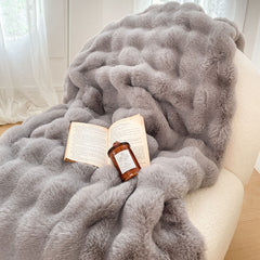 SOGA 2X 200cm Grey Fur Fuzzy Super Soft and Cozy Fluffy Throw Blanket