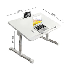 SOGA 60X40cm White Small Laptop Bed Portable Foldable Study Table Adjustable