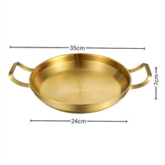 SOGA 24cm Dry Pot Gold Plated 202 Material Stainless Steel and Kitchen essentials