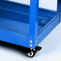 SOGA 3 Tier Tool Storage Cart Portable Service Utility Heavy Duty Mobile Trolley with Hooks Blue