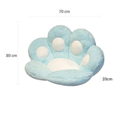 SOGA 2X 80cm Blue Paw Shape Cushion Warm Lazy Sofa Decorative Pillow Backseat Plush Mat Home Decor