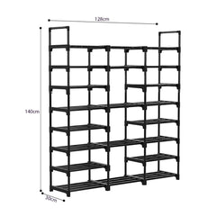 SOGA 21-Shelf Tier Shoe Storage Shelf Space-Saving Caddy Rack Organiser with Handle