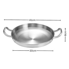 SOGA 30cm Dry Pot with Natural Color 201 Material Constructed from Stainless Steel Kitchen Essentials