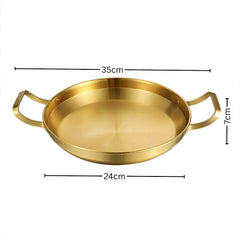 SOGA 24cm Dry Pot, Gold Plated 202 Material Stainless Steel and Kitchen essentials