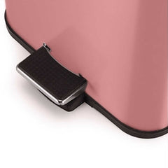 SOGA 2X Foot Pedal Stainless Steel Rubbish Recycling Garbage Waste Trash Bin Square 6L Pink