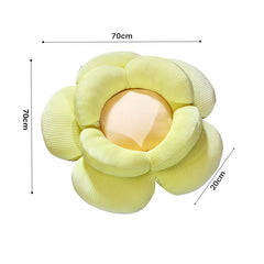 SOGA 2X Green Double Flower Shape Cushion Soft Bedside Floor Plush Pillow Home Decor