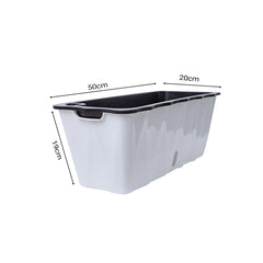 SOGA 50cm Large White Rectangular Flowerpot Vegetable Herb Flower Outdoor Plastic Box Garden Decor