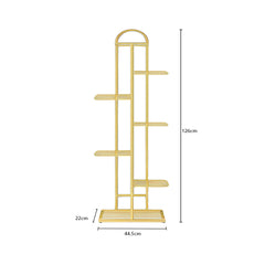 SOGA 2X 7 Tier 8 Pots Gold Metal Plant Stand Flowerpot Display Shelf Rack Indoor Home Office Decor