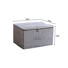 SOGA Grey Large Portable Double Zipper Storage Box Moisture Proof Clothes Basket Foldable Home Organiser