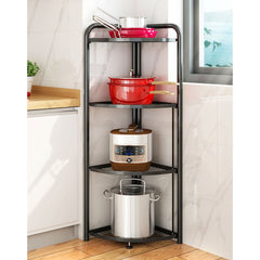 SOGA 4 Tier Steel Triangular  Corner Stand Multi-Functional Shelves Portable Storage Organizer