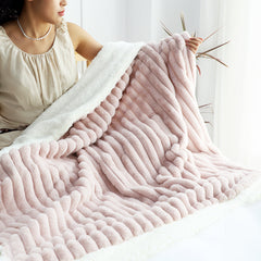 SOGA 2X 150x200cm Throw Blanket Bean Paste Pink Premium Milk Velvet Luxuriously Soft Cozy Bedding