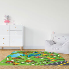 SOGA 2X 120cm Kids Rug Street Map Play Mat Educational Baby Theme Park Area Rugs