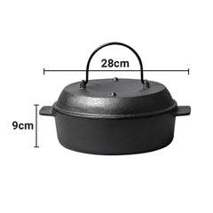 SOGA 28cm Cast Iron Dutch Oven Pre-Seasoned Cast Iron Pot with Lid