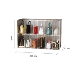 SOGA 12-Cube Portable Bag Box Foldable Cubby DIY Organiser Tote Clutch Purse Space Saving Shelf Cabinet