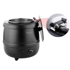 SOGA 10L Soup Kettle Commercial Soup Pot Electric Soup Maker Black