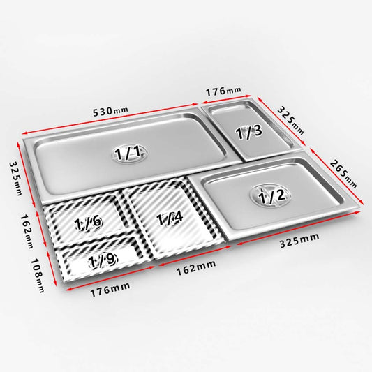 SOGA 4X Gastronorm GN Pan Lid Full Size 1/3 Stainless Steel Tray Top Cover