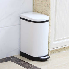 SOGA 2X Foot Pedal Stainless Steel Rubbish Recycling Garbage Waste Trash Bin U White 10L