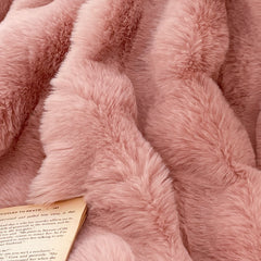 SOGA 2X 200cm Pink Fur Fuzzy Super Soft and Cozy Fluffy Throw Blanket