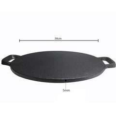 SOGA Dual Burners Cooktop Stove 30cm Cast Iron Skillet and 34cm Induction Crepe Pan Cookware