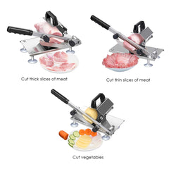 SOGA 2X Manual Frozen Meat Slicer Handle Meat Cutting Machine 18/10 Commercial Grade Stainless Steel