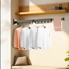 SOGA 93.2cm Wall-Mounted Clothing Dry Rack Retractable Space-Saving Foldable Hanger