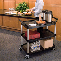 SOGA 2x 3 Tier Food Trolley Food Waste Cart Food Utility Mechanic Kitchen Large