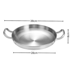 SOGA 28cm Dry Pot with Natural Color 201 Material Constructed from Stainless Steel Kitchen Essentials