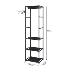 SOGA 2X 45x35cm Hanging Clothes Rack Storage w/ 3 Layer Organizer Adjustable Shelves, Sturdy, Space-Saving