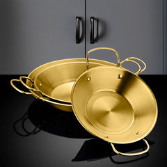 SOGA 21 cm Signature Dry Pot And crafted with 201 Material in Gold for Kitchen Essential