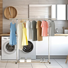 SOGA 180cm Stainless Steel Floor-Standing Clothes Rack - Durable and Space-Saving Laundry Organizer