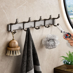 SOGA 37cm Wall Mounted Towel Rack Space-Saving Hanger Organiser with Durable Hooks