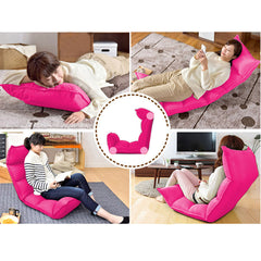 SOGA 2X Foldable Tatami Floor Sofa Bed Meditation Lounge Chair Recliner Lazy Couch Pink