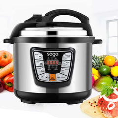 SOGA 2X Stainless Steel Electric Pressure Cooker 8L Nonstick 1600W