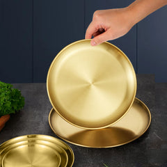 SOGA 14cm Premium Gold Grilling Plate  Durable Heat Resistant Perfect for BBQs and Outdoor Cooking Kitchen Essential