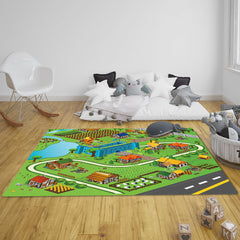 SOGA 2X 120cm Kids Rug Street Map Play Mat Educational Baby Theme Park Area Rugs