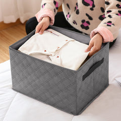 SOGA Extra Large Grey Non-Woven Diamond Quilt Grid Fabric Storage/Organizer Box