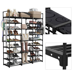 SOGA 21-Shelf Tier Shoe Storage Shelf Space-Saving Caddy Rack Organiser with Handle