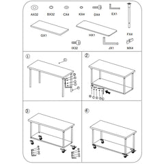 SOGA 120cm Commercial Catering Kitchen Stainless Steel Prep Work Bench Table with Wheels