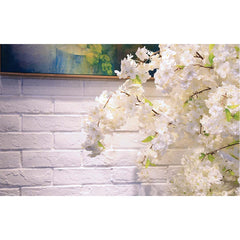 SOGA 10x Artificial Silk Flower Fake Cherry Blossom Bouquet Table Decor White