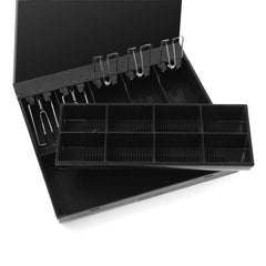 SOGA 2X 4 Bills 8 Coins Cash Tray With Lockable Lid Heavy Duty Spare Cash Tray Black