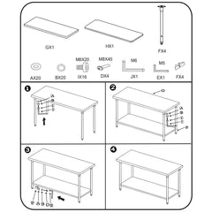 SOGA 2-Tier Commercial Catering Kitchen Stainless Steel Prep Work Bench Table 150*70*85cm