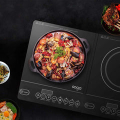 SOGA 2X Cooktop Portable Induction LED Electric Double Duo Hot Plate Burners Cooktop Stove