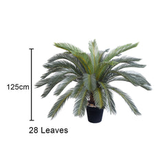 SOGA 4X 125cm Artificial Indoor Cycas Revoluta Cycad Sago Palm Fake Decoration Tree Pot Plant