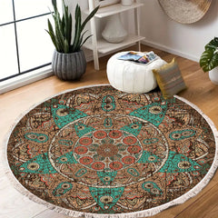 SOGA 90cm Mandala Round Area Thick Anti-slip Doormat Home Decor