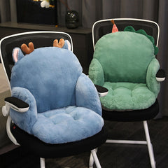 SOGA Green Dino Shape Cushion Soft Leaning Bedside Pad Sedentary Plushie Pillow Home Decor